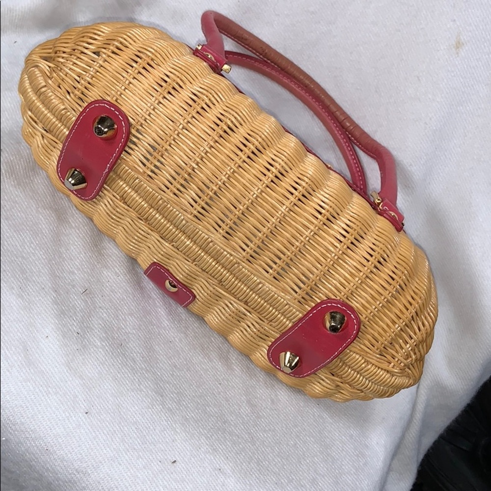 Etienne AIGNER basket handbag wicker & leather - Picture 6 of 12